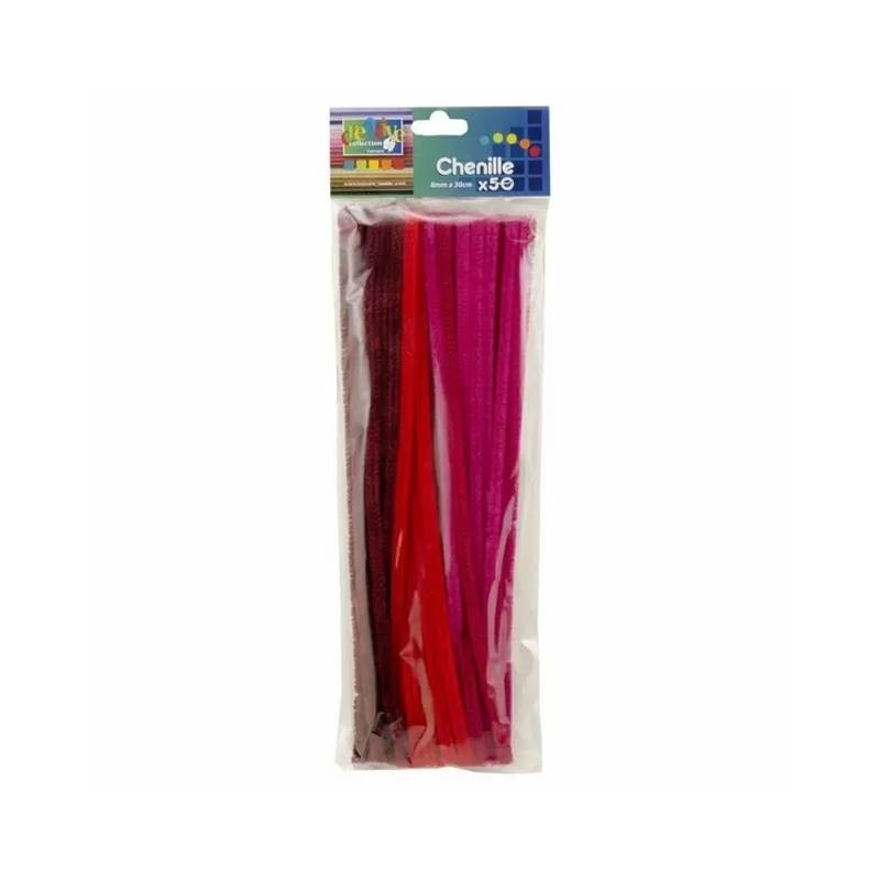 Scovolini Filo di Ciniglia Rosso - 30cm x 50 pezzi Filo Modellabile