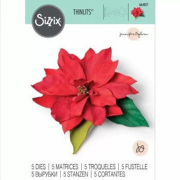 Fustella Stella di Natale Elegante - Sizzix • Thinlits Die Set 5PK Elegant Poinsettia 664817