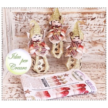 Pannello Gli Elfi di Babbo Natale Santa Claus Idee per Creare - Kit Cucito Creativo Natalizio P-036