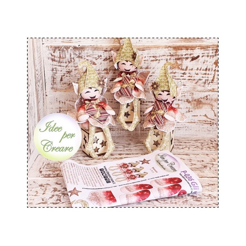 Pannello Gli Elfi di Babbo Natale Santa Claus Idee per Creare - Kit Cucito Creativo Natalizio P-036