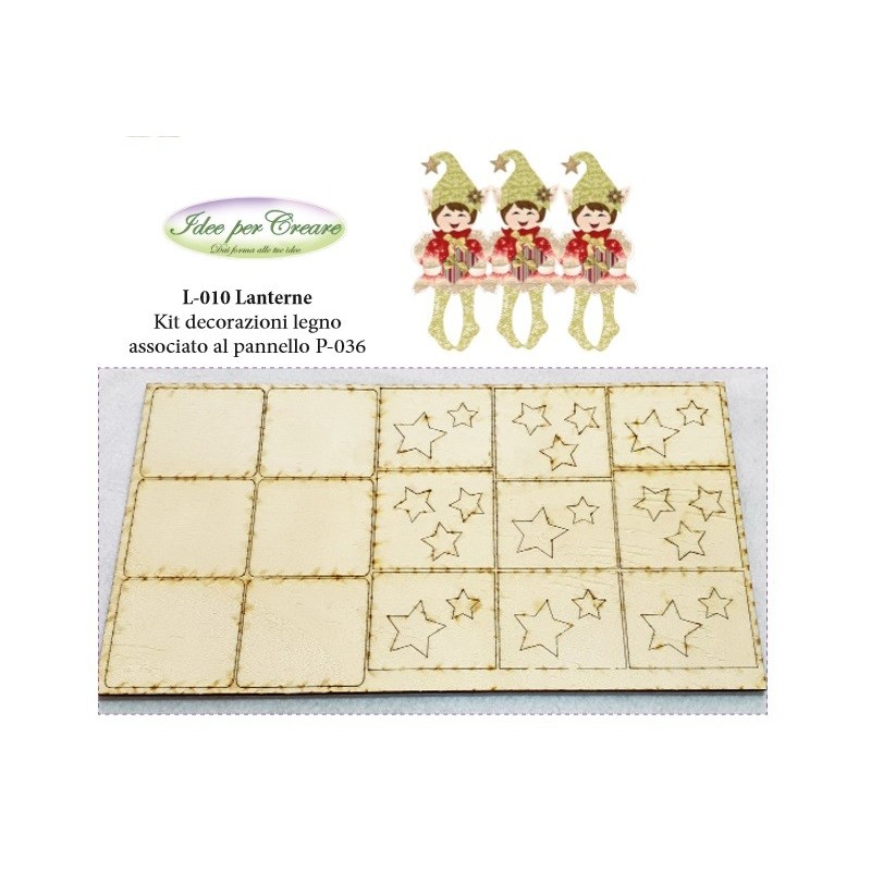 Lanterne Decorazioni in Legno per Pannello Gli Elfi di Babbo Natale Santa Claus P-036 Idee Per Creare
