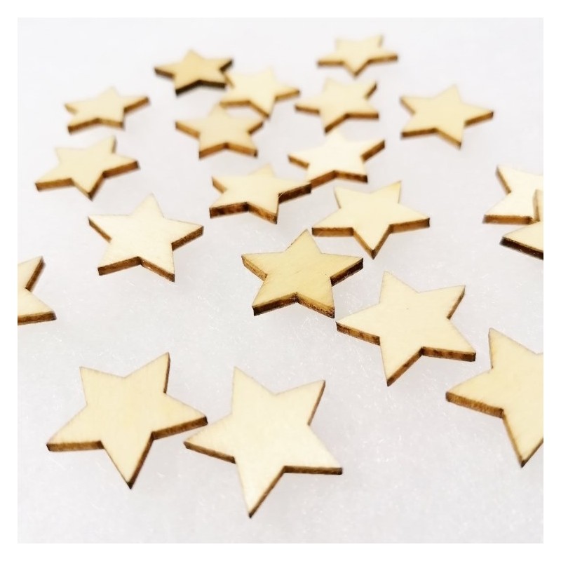 Stelle in Legno - 20 Stelline 2cm
