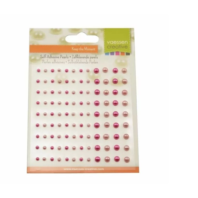 Mezze Perle Adesive Rosa Fucsia 108 pezzi da 3 e 5 mm