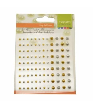Mezze Perle Adesive Oro e Argento 108 pezzi da 3 e 5 mm Lucide