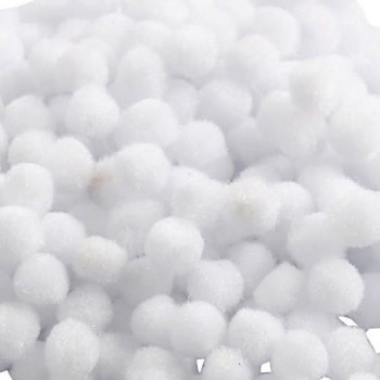 Pompon Bianchi confezione 1cm x 120pezzi - Mini Pon Pon Bianchi