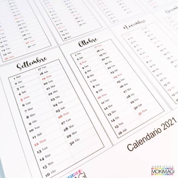 Calendario 2021 da Stampare PDF - Mini Calendario Gratuito 2021