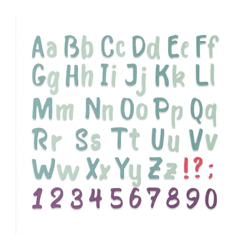 Alfabeto Sizzix • Thinlits die Bold brush Alphabet 664491