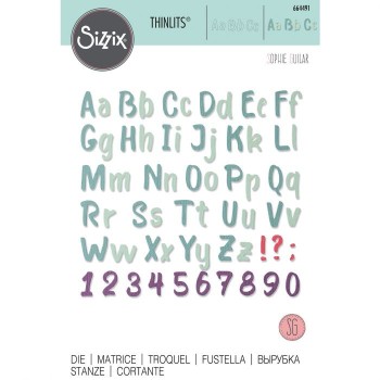 Alfabeto Sizzix • Thinlits die Bold brush Alphabet 664491