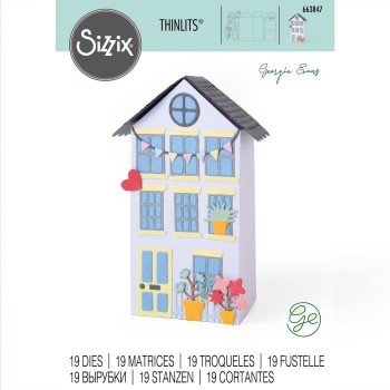 Fustella Casa Sizzix • Thinlits die set No Place Like Home 663847 "Nessun posto come casa" Fustella Casetta