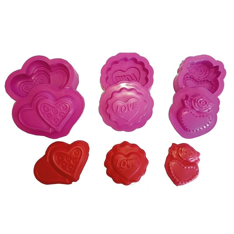 Stampo Cuori per Gomma Crepla - Stampo con Varie Forme di Cuoricini