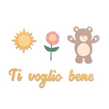 Fustella Sizzix Thinlits Die Set 9PK - Ti Voglio Bene Esclusiva Stafil 663489