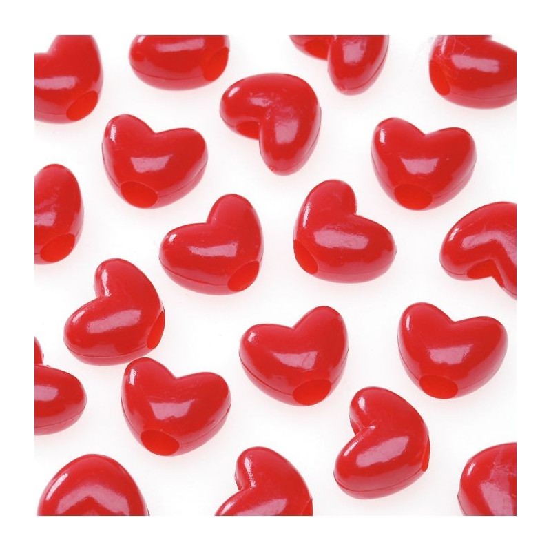 Perle Cuori Rosso Opaco 65 pezzi - Darice