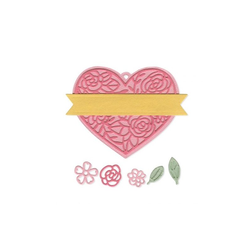 Fustella Tags Cuori -  Sizzix Thinlits Die Set 10PK - Heart Tag 663623