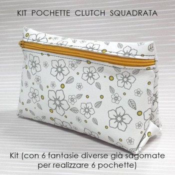 KIT POCHETTE Modello CLUTCH SQUADRATA - Tessy - Kit con Tessuto e Cartamodello