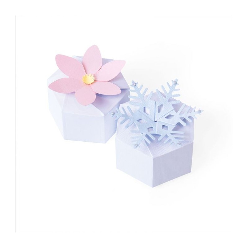 Fustella Scatolina Esagonale - Sizzix • Thinlits die set Box seasonal hexagon 664493