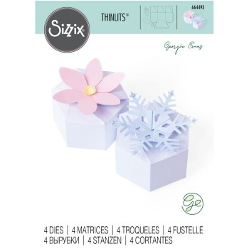 Fustella Scatolina Esagonale - Sizzix • Thinlits die set Box seasonal hexagon 664493