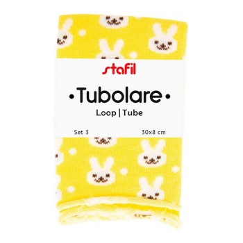 Tubolare Conigli Giallo e Bianco - 30cm x 8cm - Pasqua
