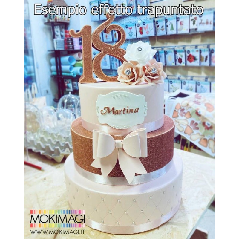 CARTAMODELLO PER EFFETTO TRAPUNTATO SU TORTA IN FOMMY - Cartamodello Gratuito PDF