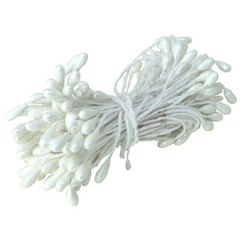 Pistilli Bianchi per Fiori Finti - 100 teste (Renkalik)