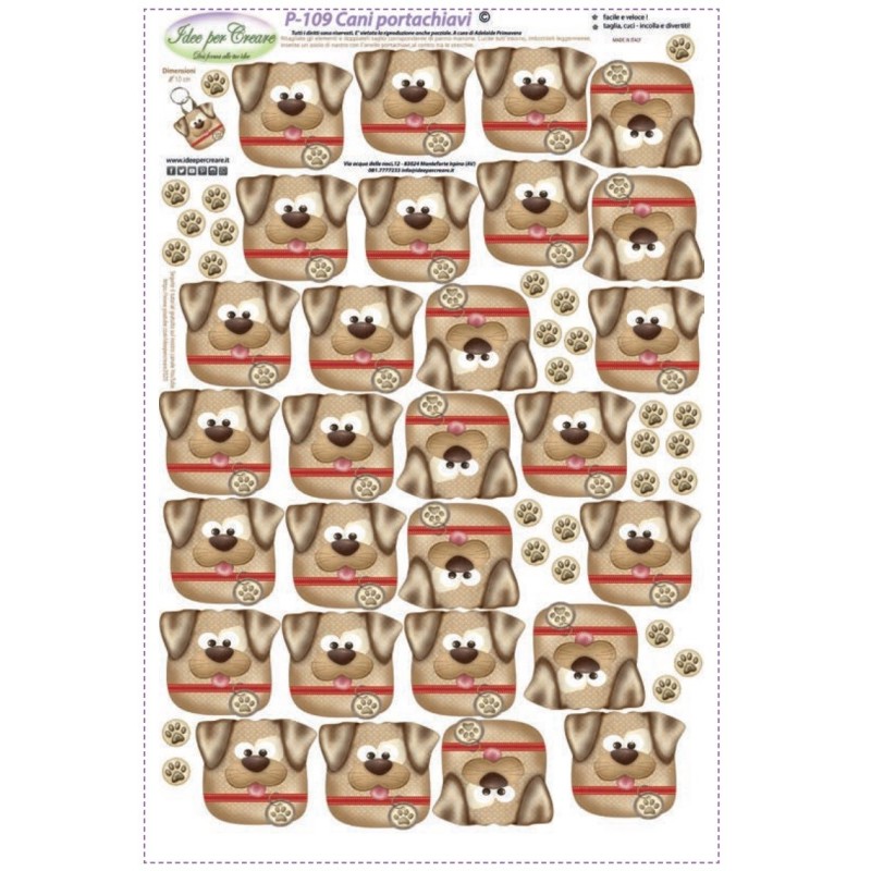 Pannello CANI PORTACHIAVI - Idee per Creare - P-109