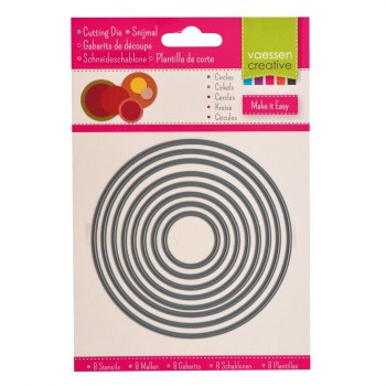 Fustella Cerchi - Vaessen Creative 3624-004 - Set di 8 Fustelle Circolari