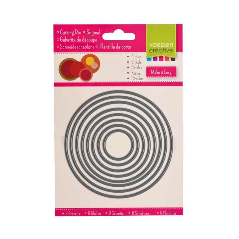 Fustella Cerchi - Vaessen Creative 3624-004 - Set di 8 Fustelle Circolari