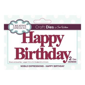 Fustella Buon Compleanno Creative Expressions con testo "Happy Birthday" CEDNE005