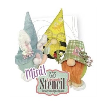 CARTAMODELLO STENCIL Gnomania  • CREATTIVA N.52 Stencil Gnomi
