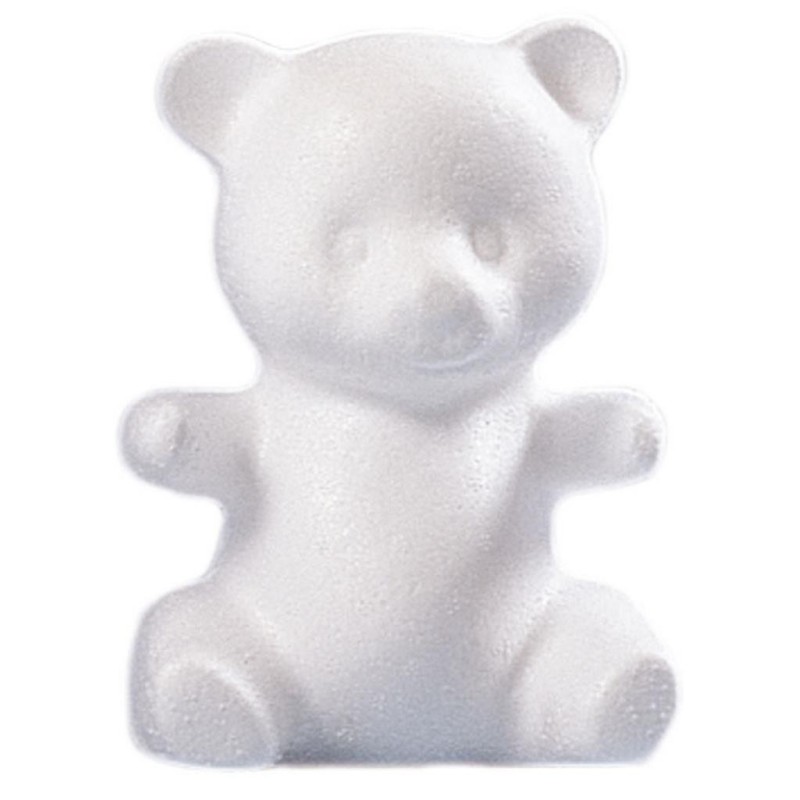 Orso di Polistirolo - Orsetto Seduto in Polistirolo 15,5cm