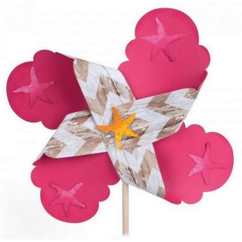 Fustella Girandola Grande 660351 Sizzix Bigz L Die - Girandola 3D Ocean Pinwheel