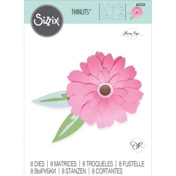 Fustella Gerbera Sizzix • Thinlits die set Gerbera flower 665334