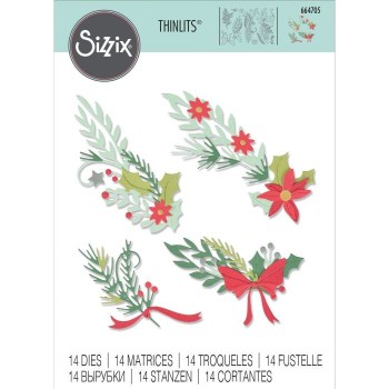 Fustella Rametti Natalizi Sizzix • Thinlits die set Festive banners 664705