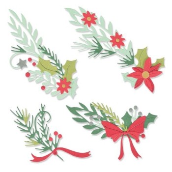 Fustella Rametti Natalizi Sizzix • Thinlits die set Festive banners 664705