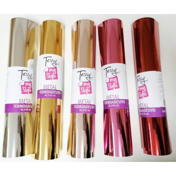 Termoadesivo Metal - Vinile Termico Adesivo - Foglio 30,5x50cm - TESSY Termico Metallizzato