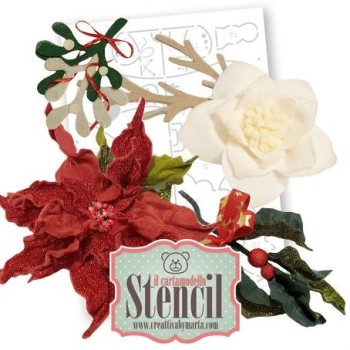 CARTAMODELLO STENCIL Stella di Natale  • CREATTIVA N.34 Stencil Poinsettia