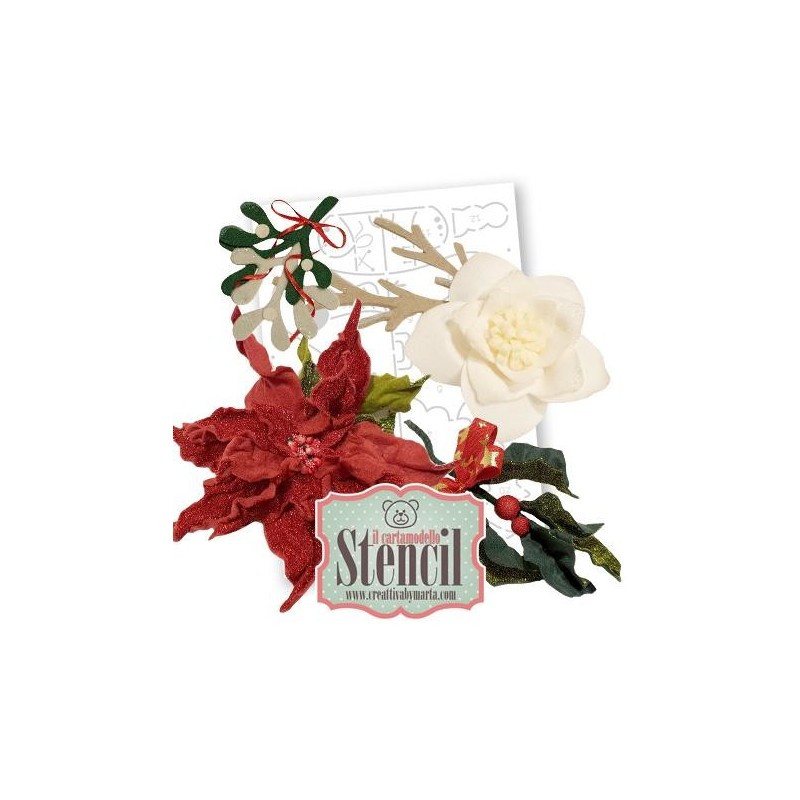 CARTAMODELLO STENCIL Stella di Natale  • CREATTIVA N.34 Stencil Poinsettia