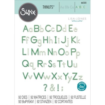Alfabeto Fustella Sizzix • Thinlits die set Essential type 665335 Maiuscolo e Minuscolo