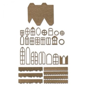 Collezione 87 Fustelle Casette Villaggio - Sizzix Thinlits Dies Village Collection by Tim Holtz 665564