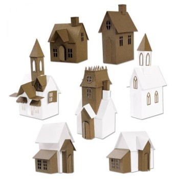 Collezione 87 Fustelle Casette Villaggio - Sizzix Thinlits Dies Village Collection by Tim Holtz 665564