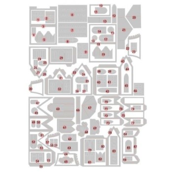 Collezione 87 Fustelle Casette Villaggio - Sizzix Thinlits Dies Village Collection by Tim Holtz 665564