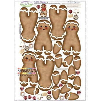 Pannello Ginger Grande - Idee per Creare - P-071 Pannello Omini di Marzapane