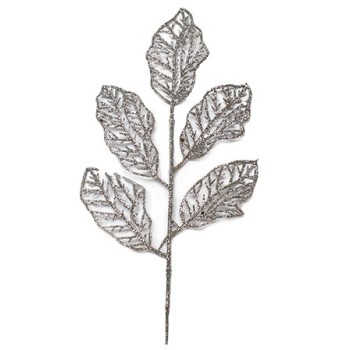 Foglie Glitter Argento 25cm - Botanica Renkalik