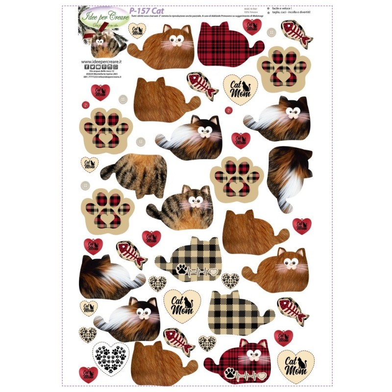 Pannello CAT - Idee per Creare - P-157 Pannello Gatti Appendini Decorazioni