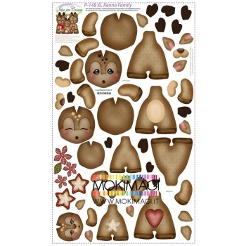 Pannello Renna Family XL - Idee per Creare - P-148XL Renne 55cm