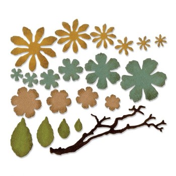 Fustella Fiori Frastagliati Sizzix • Thinlits die set Tattered floral 661806
