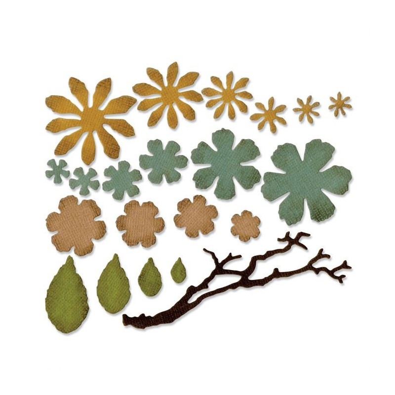 Fustella Fiori Frastagliati Sizzix • Thinlits die set Tattered floral 661806