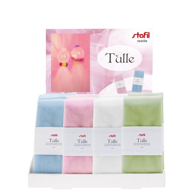 Tulle - 3 metri x 1 metro - Vari Colori - STAFIL