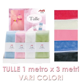 Tulle - 3 metri x 1 metro - Vari Colori - STAFIL