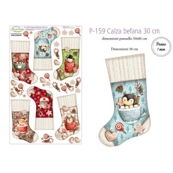 Pannello Calza - Idee per Creare - P-159 Pannello Calze Befana 30cm