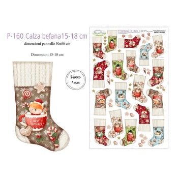 Pannello Calza - Idee per Creare - P-160 Pannello Calze Befana 15-18cm